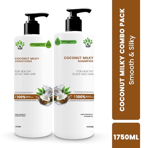 Image of GIR Coconut Milky Shampoo - 1L & Conditioner -750ML - Combo - Special Coconut & Milk Formula - for strength & shine Hair