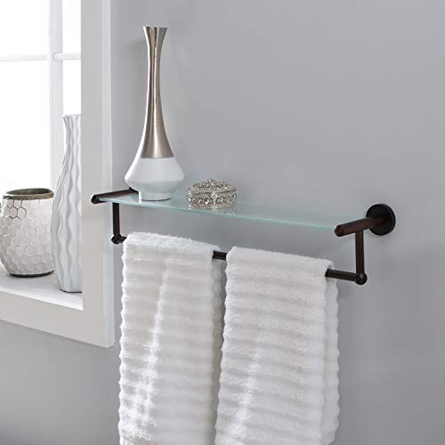 Organize It All Oil Rubbed Glass Shelf With Towel Bar, Bronze #TOP2