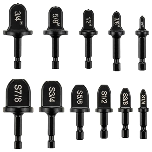 LYNCSEDAR 11 PCS Copper Swaging Tool HVAC and Copper Flaring Tool HVAC, Black Swage Drill Bit Set and Flare Tools Kit, Pipe Expander for 1/4, 3/8, 1/2, 5/8, 3/4, 7/8 Tube, Swedge for AC Tubing Repair
