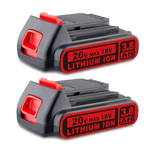 2 Stück 18V 3 8Ah Lithium Ionen LBXR20 Ersatzakku für Black+Decker 18V kompatibel mit Black+Decker Akku BL2018 LBXR2020-OPE LB20 LBX20 BL2018-XJ Akku Werkzeug
