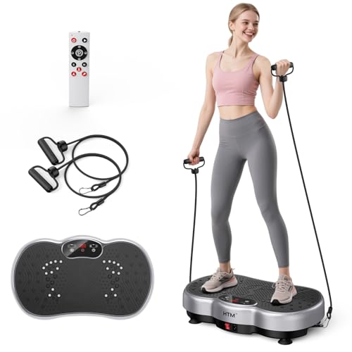 Vibration Plate Exercise Machine - 300 lbs Weight Capacity, 120 Speed Levels, 9 Workout Modes for Home Fitness, Muscle Toning & Weight Loss Silver