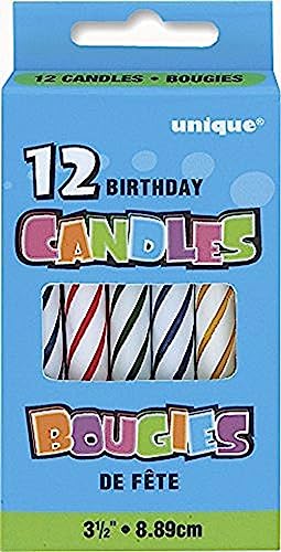 Multicolor Spiral Birthday Candles - 12 Count, 3.5'' - Festive Celebration Cake Toppers, Vibrant Party Decorations, Fun and Safe for All Ages