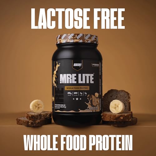 Image of REDCON1 MRE LITE Whole Food Protein Powder, Banana Nut Bread - Lactose Free & Sugar Free Meal Replacement with Animal Protein Blends - Easy to Digest Formula - Only 1g Carb per Serving (30 Servings)