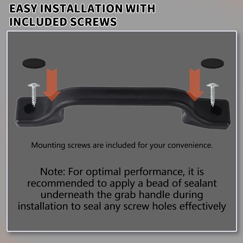 Image of TonGass (3 Pack, Black All Weather Plastic Grab Handle for RV Trailer