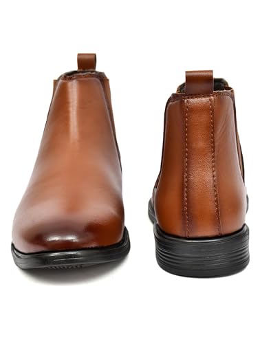 Image of GreaTech Men's Chelsea Boots | Premium Synthetic Leather Slip-On Formal Shoes for Men | Classic Ankle Boots with Anti-Slip Sole | Office, Party & Casual Wear