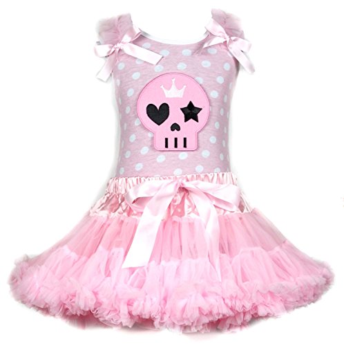 Vestido de Halloween para niña rosa con calavera: perfecto para pedir dulces de 1 a 8 años