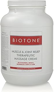 BIOTONE Muscle & Joint Therapeutic Massage Creme - Gallon (128oz Cream)