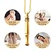 Breathing Necklace to Replace Bad Habit with 3pcs Refillable Mint Pods, Habit Support Necklace with Hollow Pattern for Stress Relief Sensory Fidget Necklace for Adults (Gold)