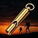 Loudest Brass Whistle Best Premium Emergency Whistle 125db+ One Piece Outdoor Survival Whistle On Key-Chain or Hang Around Your Neck and Carry it Anywhere!