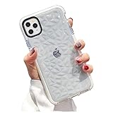 KUMTZO Compatible iPhone 11 Pro Max Case, Crystal Clear Slim Diamond Pattern Soft TPU Anti-Scratch Shockproof Protective Cover for Women Girls Men Boys with iPhone 11 Pro Max 6.5 inch - White
