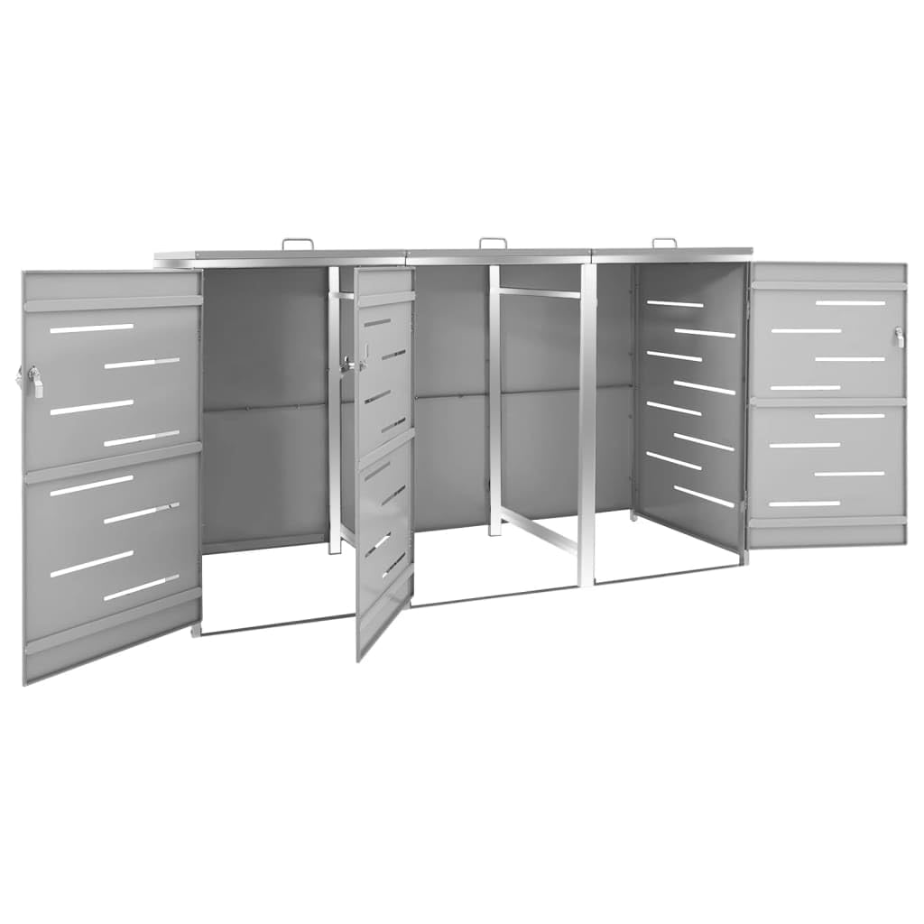 Refined Mülltonnenbox für 3 Tonnen 207x77,5x115 cm Edelstahl