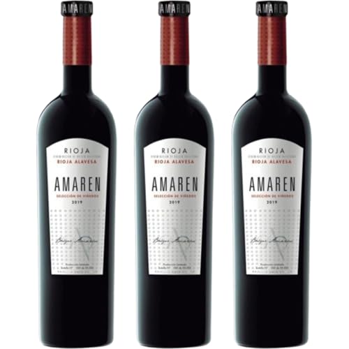 Amaren Selección de Viñedos Vino Tinto Crianza 14.5% Vol, Tempranillo y Garnacha con Carácter, Ideal para Carnes y Quesos, Compra Online con Envío Rápido| 3 botellas