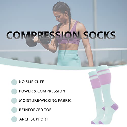 fenglaoda Compression Socks for Women Men 3 Pairs Graduated Compression Support Circulation Socks for Nurses2