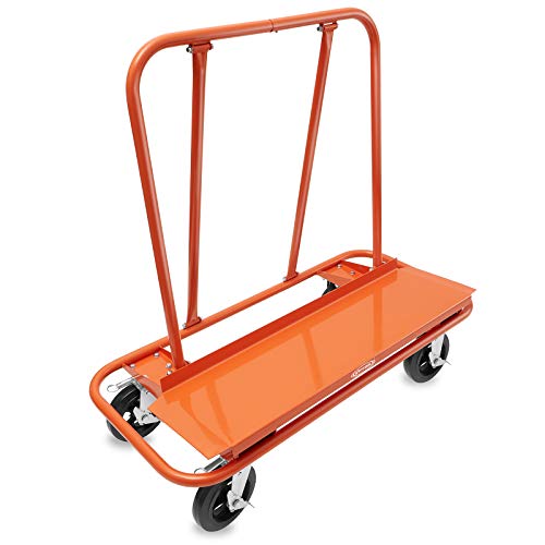 GypTool Heavy Duty Drywall Sheet Cart & Panel Dolly with 4 Swivel Wheels - Orange - Thumbnail 4