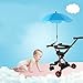 Baby Stroller Parasol, 14in Universal Umbrella with Clamp, 360 Degree Adjustable UV Stroller Sun Shade, Waterproof Umbrella for Trolley, Bike, Wheelchair, Beach Chair (1#)