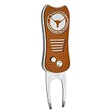 Team Golf NCAA Texas Longhorns Retractable Divot Tool with Double-Sided Magnetic Ball Marker, Features Patented Single Prong Design, Causes Less Damage to Greens