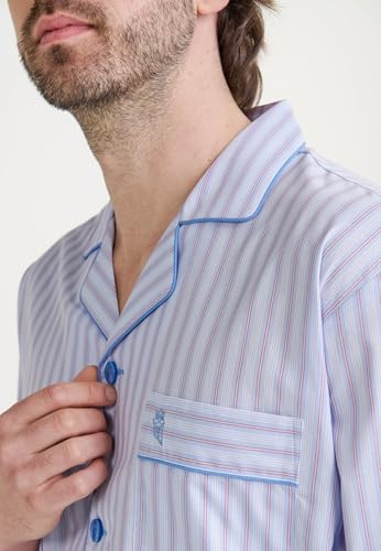 El Búho Nocturno Mens Pajamas Set Cotton Lightweight Summer Long Sleeve Classic Button-Up PJs with Pockets Mens Loungewear4
