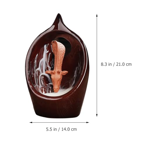 Brûleur de parfum girafe en céramique à reflux pour encens - 3