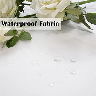 Outdoor Curtain for Patio, White Linen Look Semi-Sheer Curtains Waterproof Gazebo Curtains Detachable Sticky Tab Top for Pergola Balcony Pool Indoor 2 Panels, W52 x L84