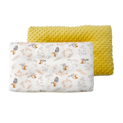 Image of 1Pc Toddler Pillow,Breathable and Skin-Friendly,Machine Washable,100% Cotton Cute Kids Pillows for Sleeping,Kids Sleeping Pillow for 2-6 Year Old,19X11inches (Yellow)