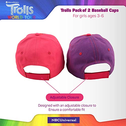 DreamWorks Trolls Poppy 2 Piece Design Girls Baseball Cap (Age 4-7)4
