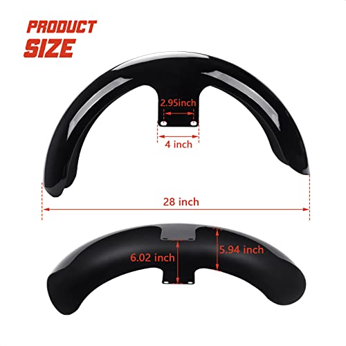 Bravema 19 inch Motorcycle Front Fender Wheels Wrap Front Fender Fit for Harley Touring Road King Road Glide Electra Glide Street Glide (Gloss Black) by Bravema - Image 7