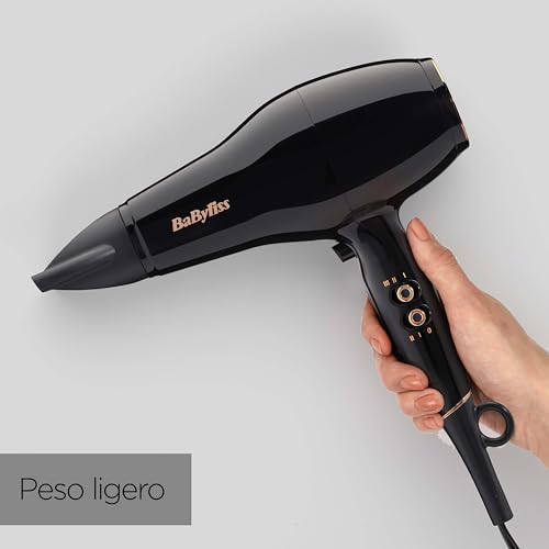 BaByliss Secador de Pelo Pro Power – Secador profesional de 2300 W, Motor AC de salón, Tecnología iónica antiencrespamiento, 3 ajustes de temperatura y 2 velocidades, Negro, D5245E - imagen 4