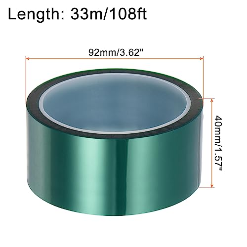 Image of HARFINGTON 2 Rolls Heat Tape High Temperature Heat Resistant Tape 40mmx33m(108ft) Sublimation Thermal Heat Transfer Tape for Sublimation Press No Residue, Green