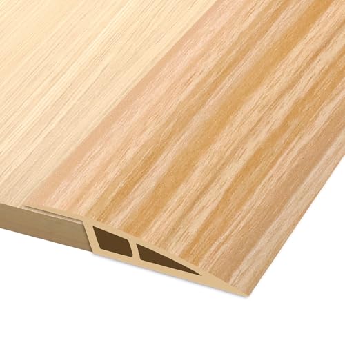 Vinyl Door Threshold Flooring Transition Strip Self Adhesive Carpet Edging Strip for Laminate Doorway Edge Threshold from 1/5" to 2/5" (Light Yellow Wood Grain, 3.3 Ft)