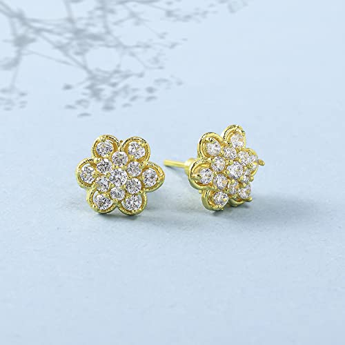 Round Cut CZ Gems Stud Earrings