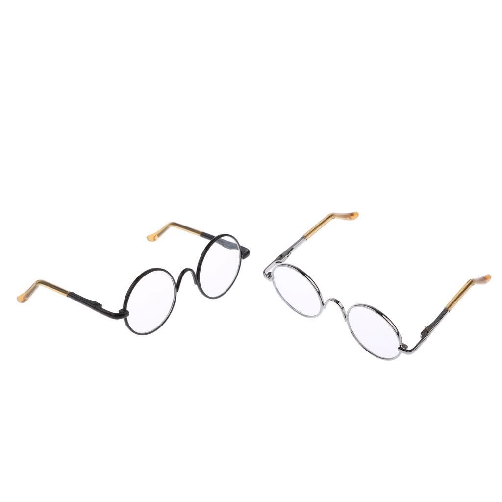 VELURA Round Frame Clear Lens Glasses Eyewears for 1/6 Blythe Dolls Silver & Black|2 Pairs Doll Eye Glasses|Blythe| Dolls |Dolls & Bears-image-38