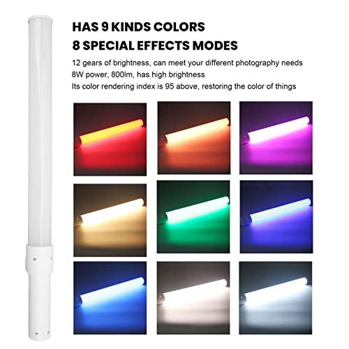 Image of LED Video Light Wand, Portable Handheld RGB Fill Light Photography Light Stick, with 8 Special Effects Modes, 12 Gears of Brightness, 800lm CRI 95 Above, for Portrait Shooting