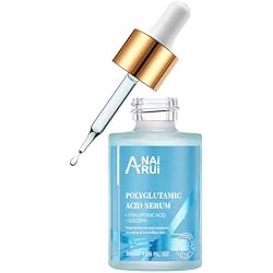 ANAI RUI Polyglutamic Acid Moisturizing Serum with Hyaluronic Acid and Glycerin - Plump, Hydrate, Firm, Reduce Fine Lines and Wrinkles - 1.05 fl oz, Blue