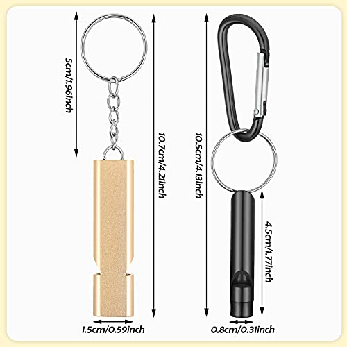 Frienda Safety Whistle Whistles with Lanyard Aluminum Keychain Whistle Safety Hiking Whistle Double-Tube Survival Whistles Loud Camping Whistle Whistle for Outdoor Hiking Hunting Fishing Boating - Image 3