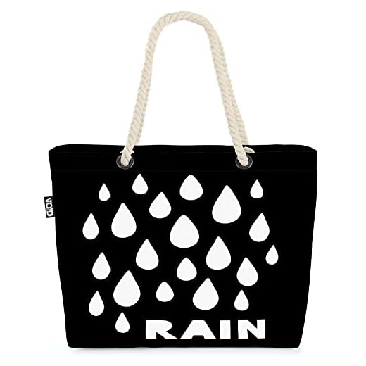 VOID Regn väder tecknad strandväska shopper 58 x 38 x 16 cm 23 L XXL shoppingväska väska väska resväska strandväska
