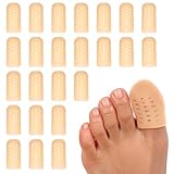 Sibba 24 Stück Zehenkappen mit Löchern Zehenschutz Großer Zehen Zehenärmel Schlauch gegen Blasenbildung und Schwielen Silikon Zehentrenner Zehenschutzpolster Zehenschoner für Hühneraugen, Hammer Zehen