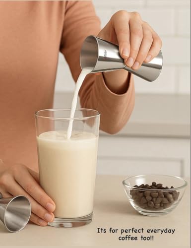 Image of Peg Measure Combo Pack - 30ml & 60ml Round Jigger | Dual-Sided Measuring Cup for Cocktails, Mocktails, Coffee & Daily Kitchen Use