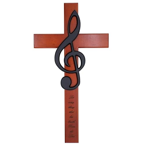 Wall Cross with Treble Clef Music Note Design | "Let