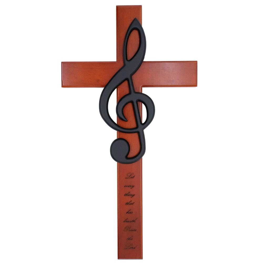 Amazon.com: Wall Cross with Treble Clef Music Note Design | 