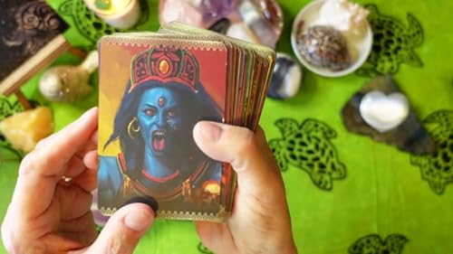 Image of 44 Pieces Kali Oracle Tarot Cards Decks Wild Divine Mother Hindu Traditional Standard Tarot Deck Fortune Telling Game Divination Tools for Beginners (Style 26)