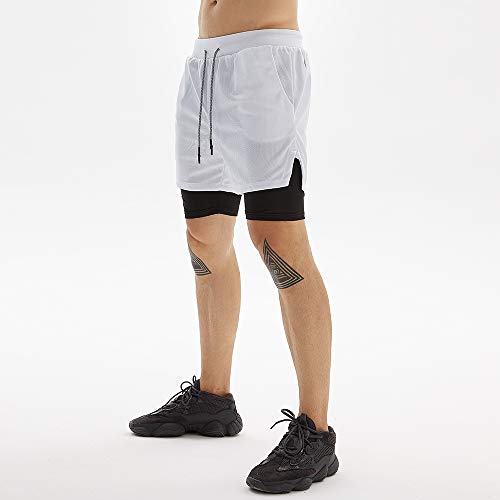 Image of OEBLD Mens Athletic Shorts 2-in-1 Gym Workout Running 7'' Shorts with Towel Loop
