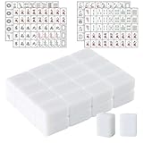 gisgfim Blank Mahjong Tiles Set Include 28 Pcs Blank Mahjong and 180 Pcs American Tile Decal Stickers Suitable for 1.2 Inches Standard Size American Tiles Replace Lost Tile Can Be Used