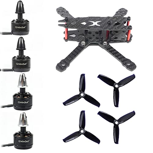 QWinOut FS135 135mm Carbon Fiber Frame Kit with 1306 3100KV CW/CCW Brushless Motor 3052 3-Blade Propeller for DIY RC Drone FPV Quadcopter