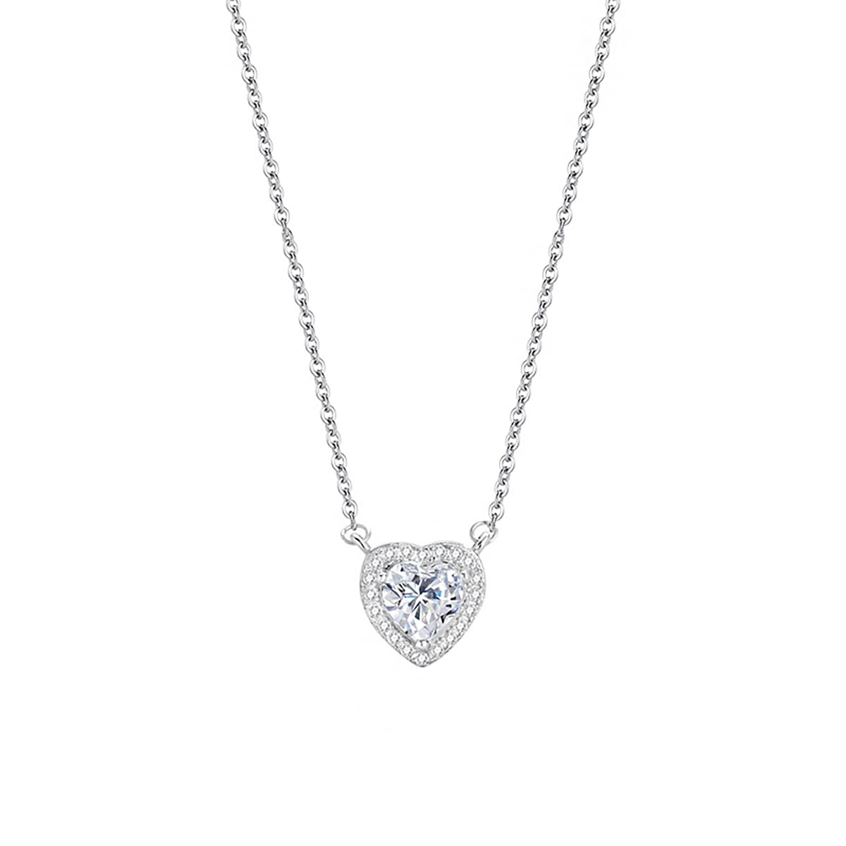 Brillique 14K Gold 1ct Diamond Pendant Necklace,Heart Necklaces for Women in D-color VVS1, Birthday Gift for Wife