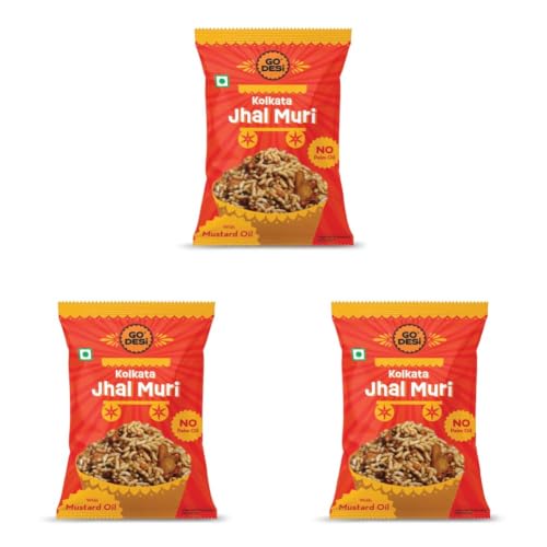 Image of GO DESi - Kolkata Jhal Muri | Jhalmuri | No Palm Oil | Indian Snacks | Street Food | 100 gms (Pack of 3)