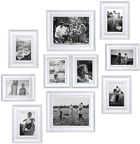 Picture Frame, Rustic Oak Wood Picture Frames with Mat & Real Glass, Oak Poster Frame, Photo Frames for Wall and Tabletop Display, Wall Gallery Picture Frame Set (Beige Oak, 11x14-2P)