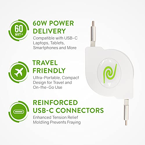 Retrak Usb C Cable, Usb C To Usb C 6Ft Retractable Cable, 60W Power Delivery For Macbook, Ipad Pro 2020, Ipad Air 4, Dell, Hp, Google Pixel 4A, And More #TOP5