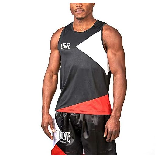 Leone 1947 Fighter Life - Camiseta de Tirantes para Hombre, Hombre, Camiseta de Boxeo., AB210, Negro, X-Large