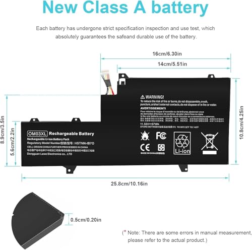 Image of OM03XL Battery Compatible for HP EliteBook X360 1030 G2 Series | OMO3XL 863167-171 863167-1B1 863280-855 HSTNN-IB70 HSTNN-IB7O HSTNN-1B70 HSN-I04C Battery