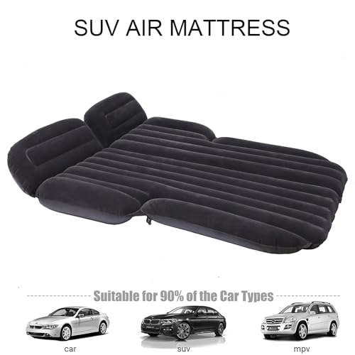 Icelus Auto Matratze SUV Luftmatratze with Luftpumpe 195 * 130 * 15 cm Aufblasbare Camping Kombi Luftbett für Auto Rücksitz Dickere Kofferraum Matratze Bett für Camping Outdoor Traveling